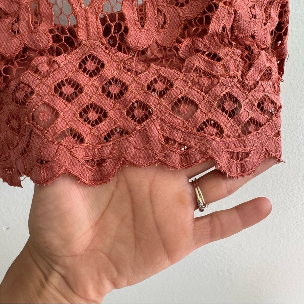 Intimately Free People Adella Lace Floral Bralette Top Copper Orange Size Small - Picture 11 of 11